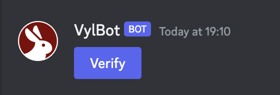 The verification button as it shows up on discord