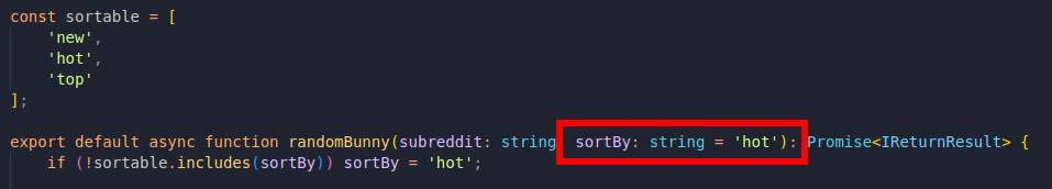 The sort by variable now has a default